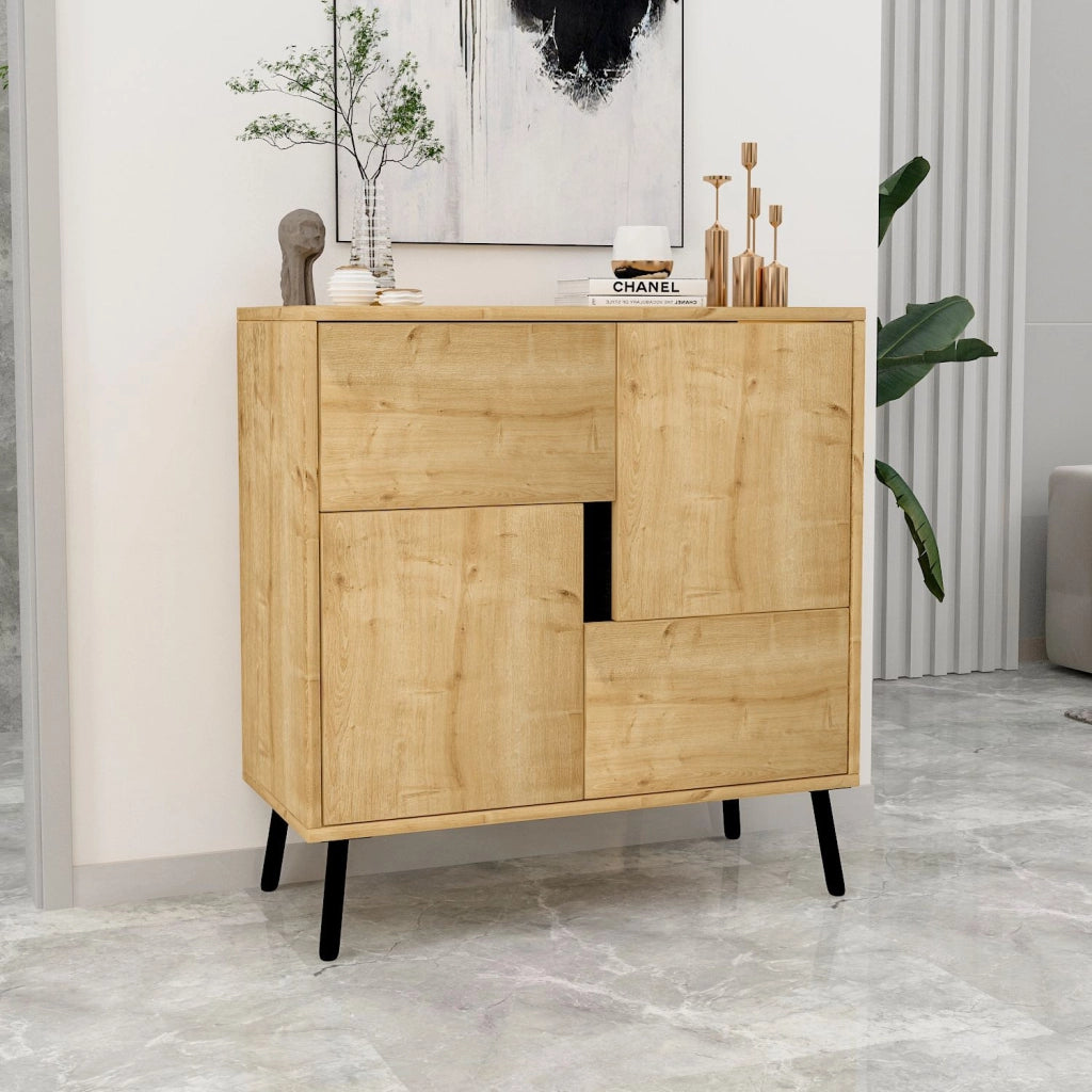Credenza in legno "Darien" - 76 x 35 x 79 cm - Beige