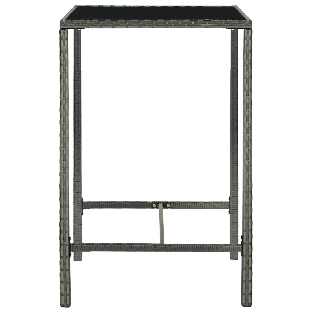 Set da Bar da Giardino 3 pz con Cuscini in Polyrattan Grigio 3064818