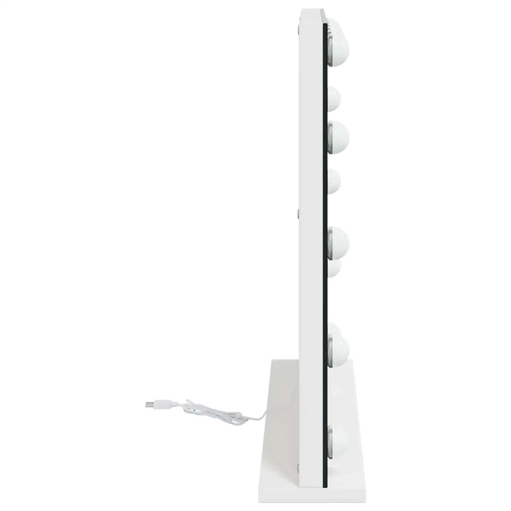 Specchio LED da Vanit¨¤ Bianco 50 x 10 x 44 cm Vetro e acciaio