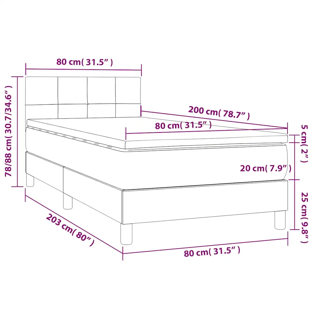Giroletto a Molle con Materasso Blu 80x200 cm inTessuto