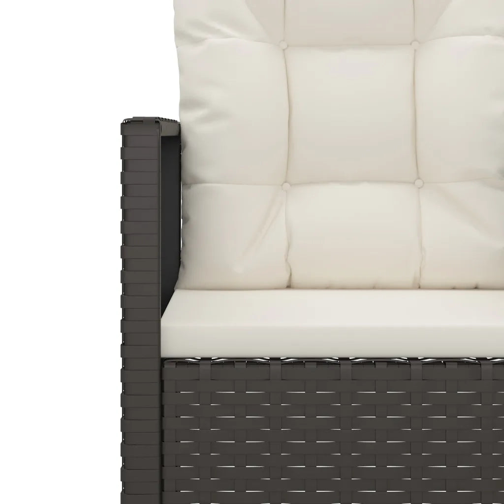 Set Divani da Esterno 3 pz con Cuscini in Polyrattan Nero 319192