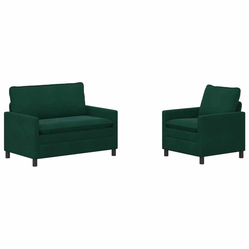 Set di divani 2 pcs Verde scuro Velluto 3417027