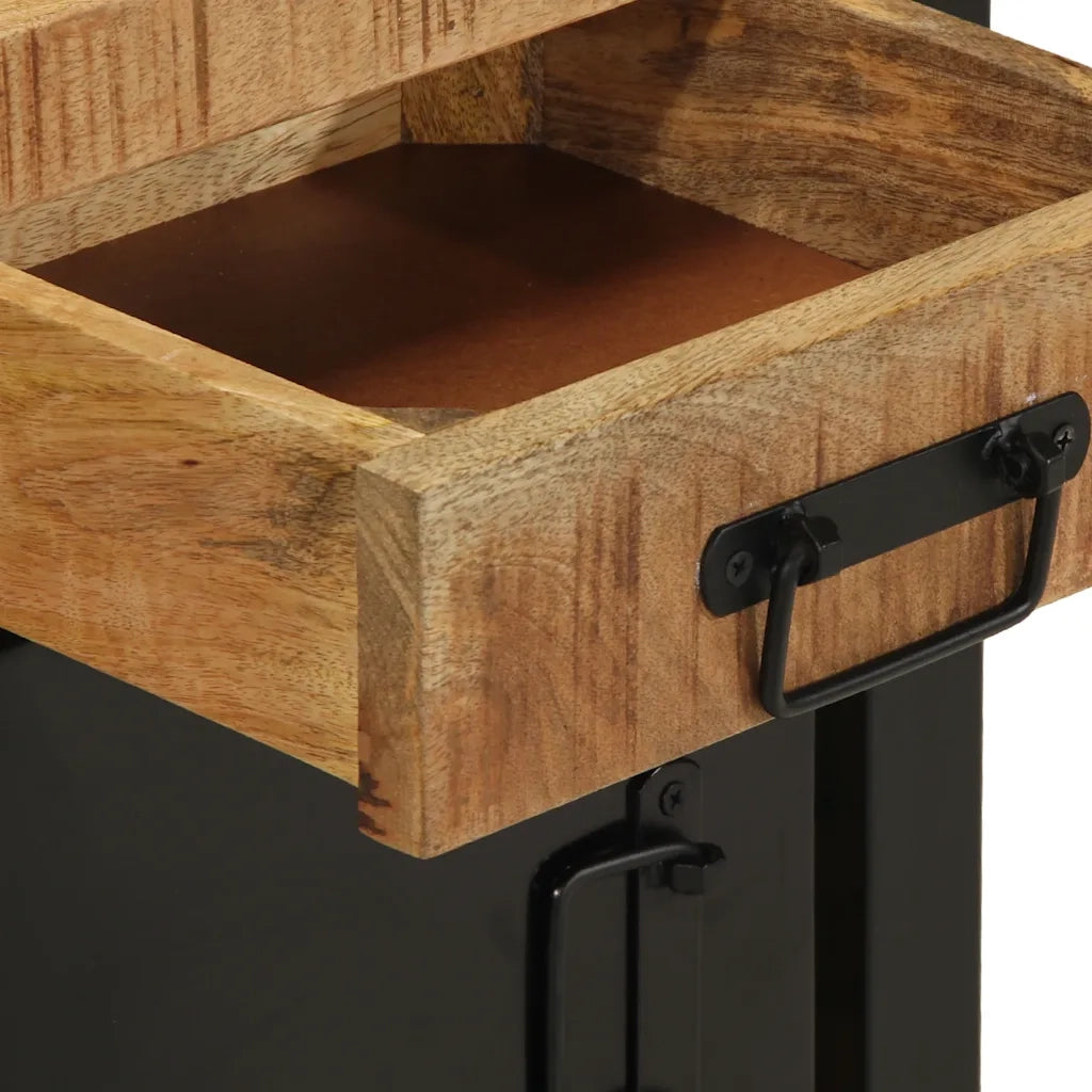 Comodino 40x30x50 cm in Legno Massello di Mango Grezzo 4013559