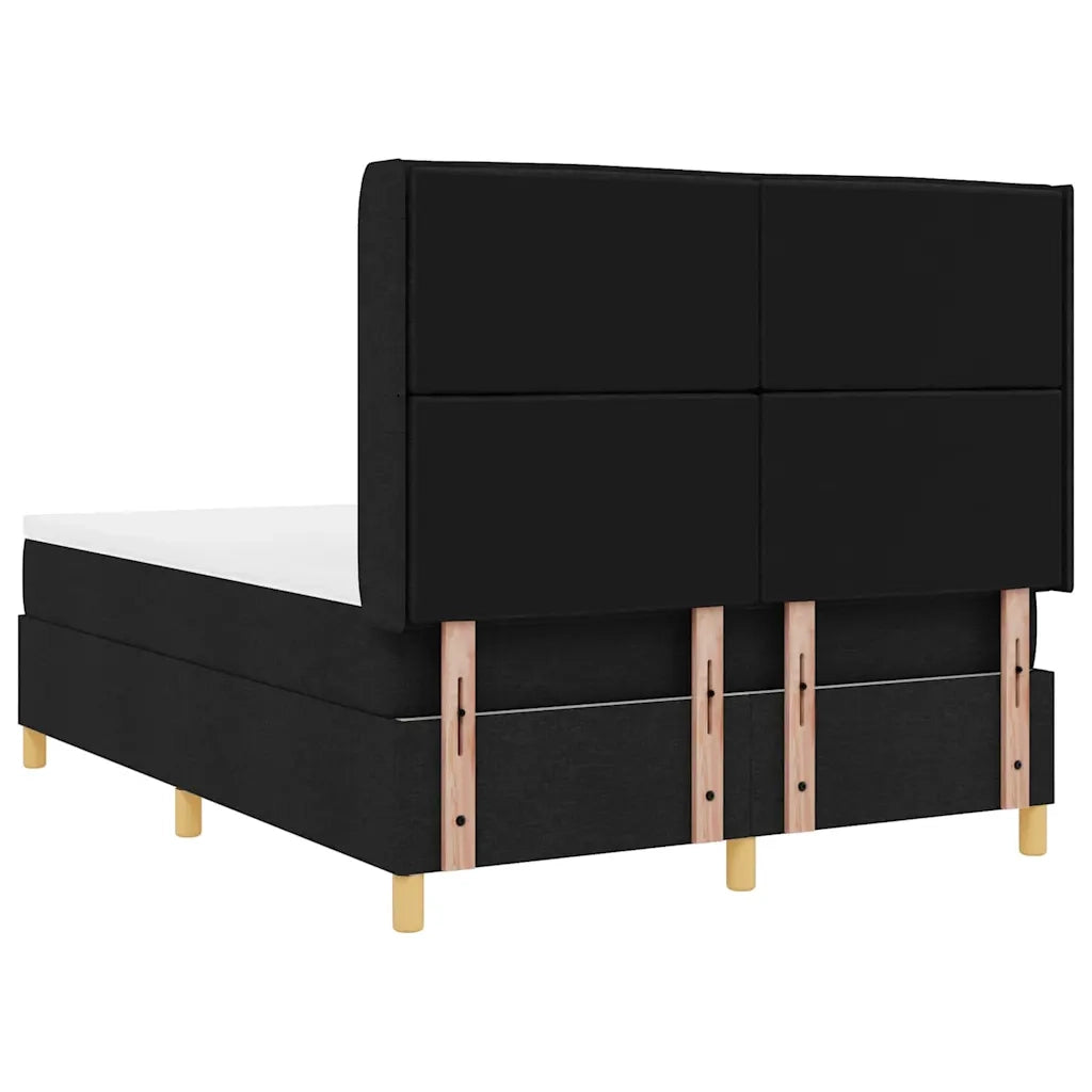 Letto a molle con strisce LED Nero 140 x 200 cm Tessuto 3343632