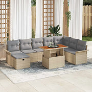 Set Divano da Giardino con cuscino 9 pcs Beige polyrattan 3359927