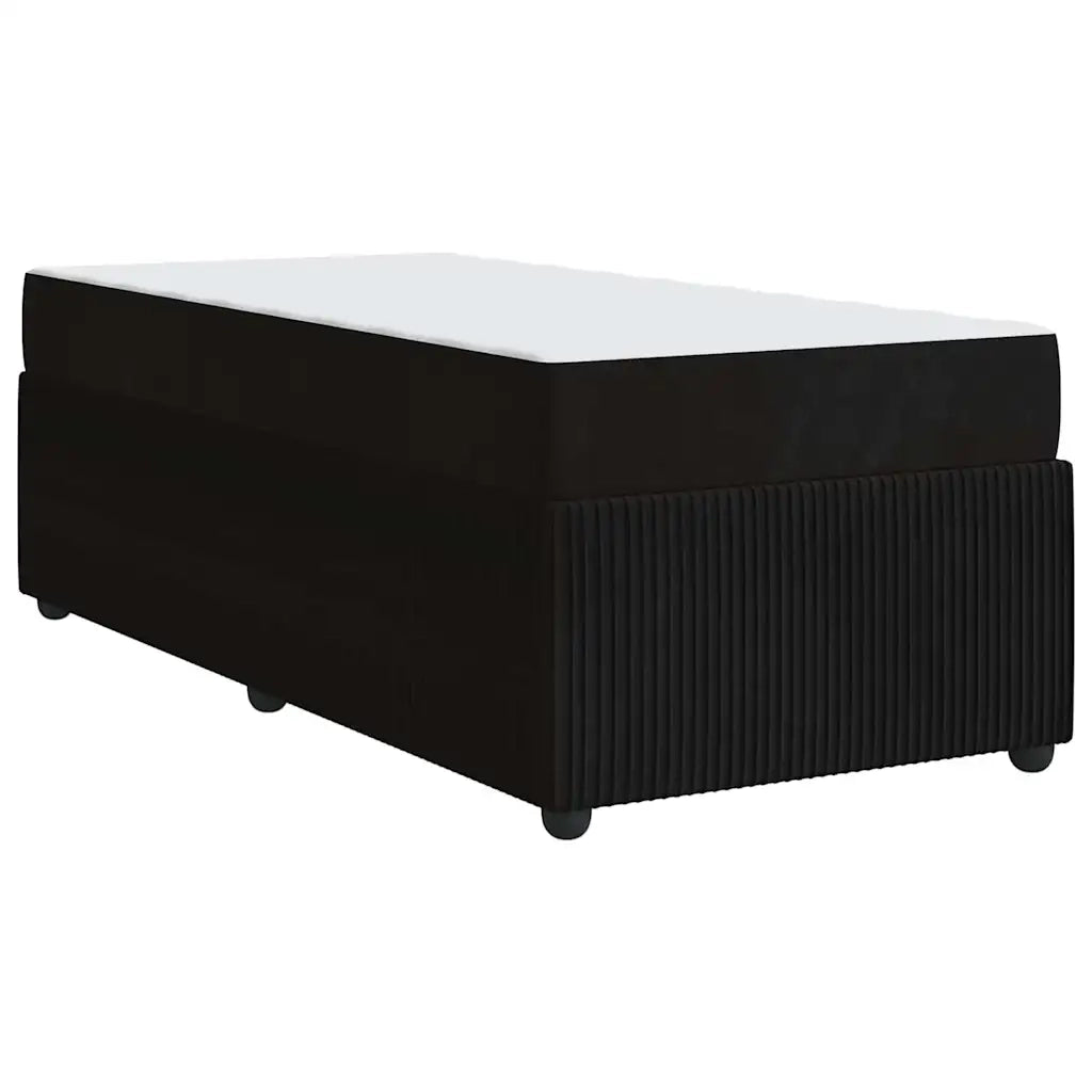 Letto singolo | Letto per adulti | Struttura del letto con materasso Nero 90 x 190 cm Tessuto