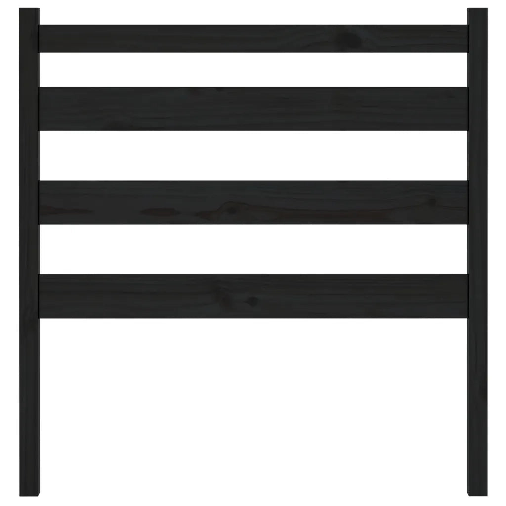 Testiera per Letto Nera 81x4x100 cm in Legno Massello di Pino 818399