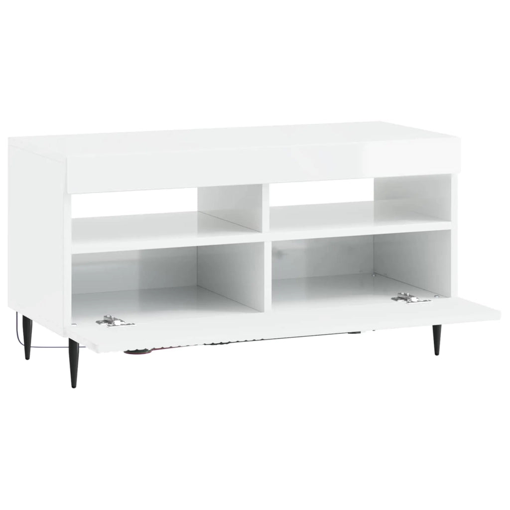 Mobile TV LED Bianco Lucido Legno ingegnerizzato 896999