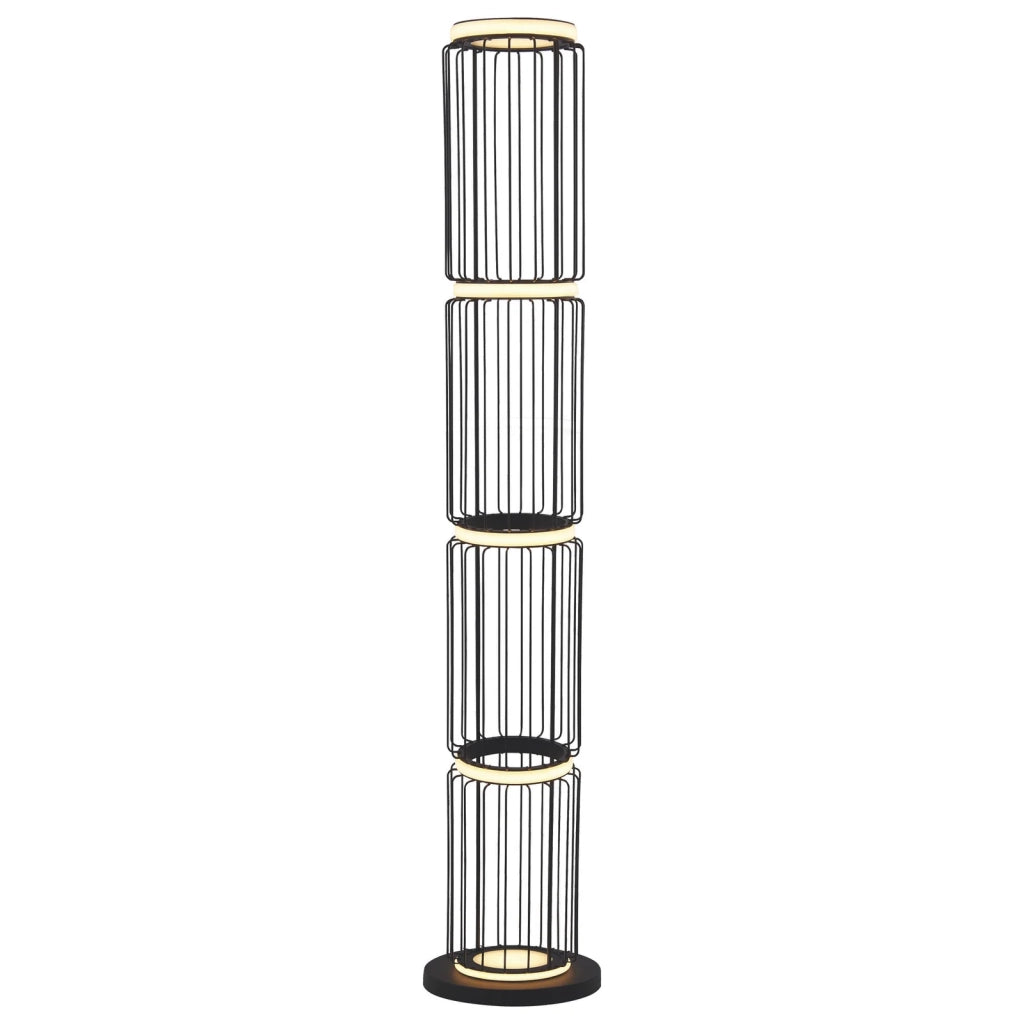 Piantana Industrial-Nordico Circolo Alluminio Bianco Silicone Nero Led 35W 3000K