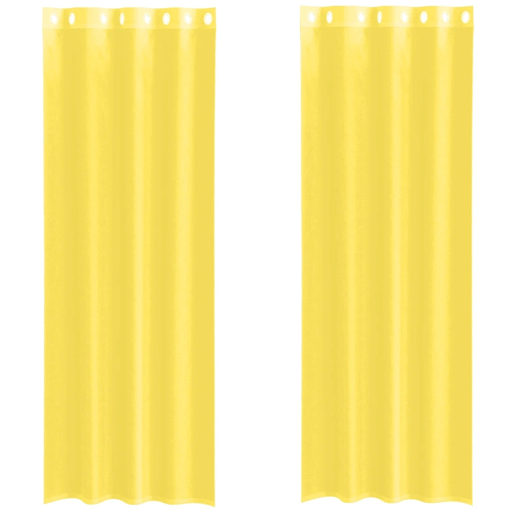 Tende in Voile con Occhielli 2 pz Giallo