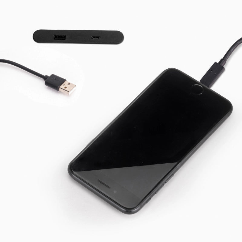 Multiconnettore estraibile Vertikal Push 60, diametro 60 mm, 3 prese Schuko, 1 USB tipo A, 1 USB tipo C, Acciaio e Tec..