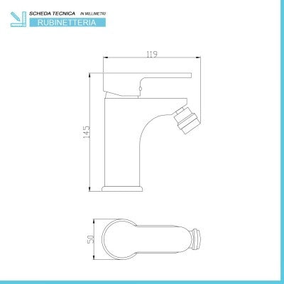 Miscelatore bidet nero opaco serie Paco