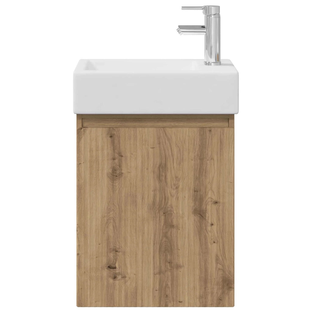Mobile Bagno | Armadio da bagno con rubinetto Rovere Artigianale