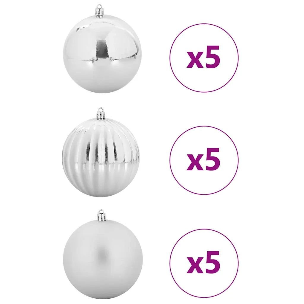 Set di palline di Natale XL 15 pcs Argento Plastica 42018873