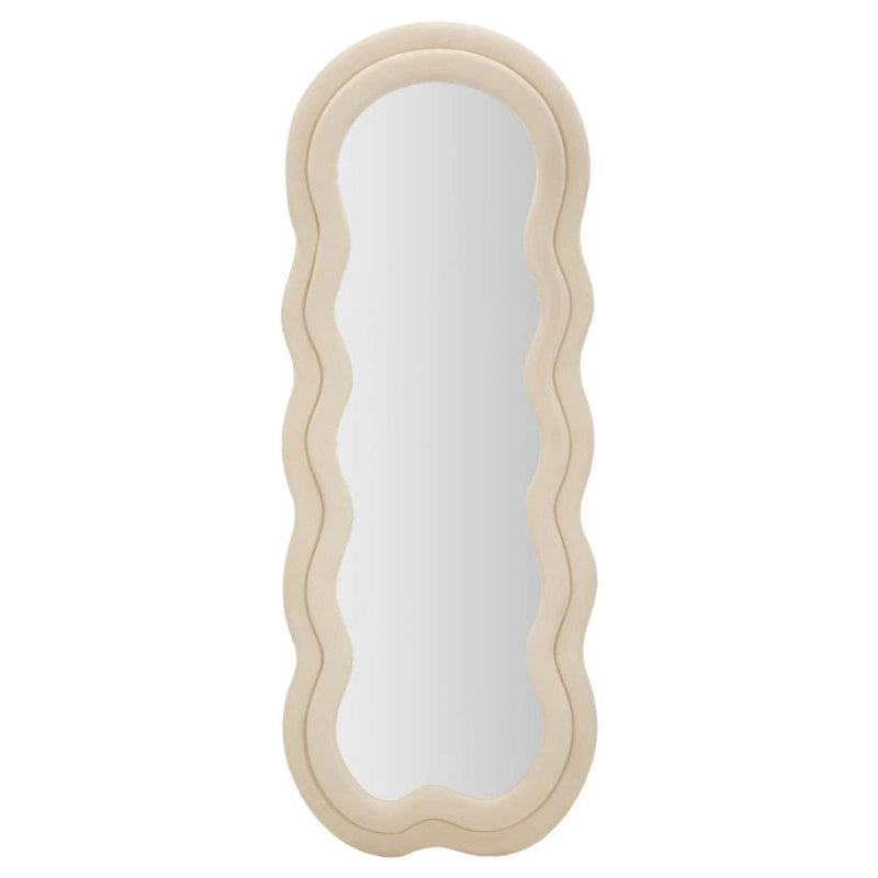 Specchio Da Muro Miki Velluto Crema cm 60x4x160