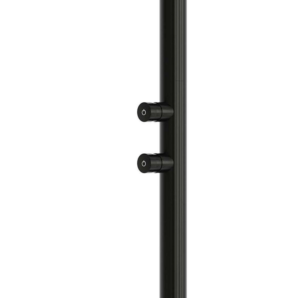 SINED Doccia nera in inox 316L design robusto codice DOCCIA-QUARTU-DOPPIO-TMP-NERA