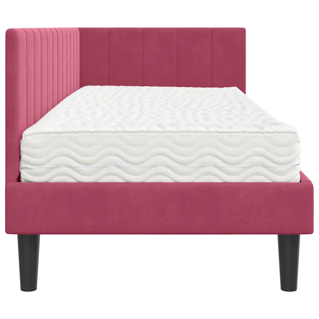 Struttura Letto Angolare con Materasso 2 pcs Verde Velluto 3393882