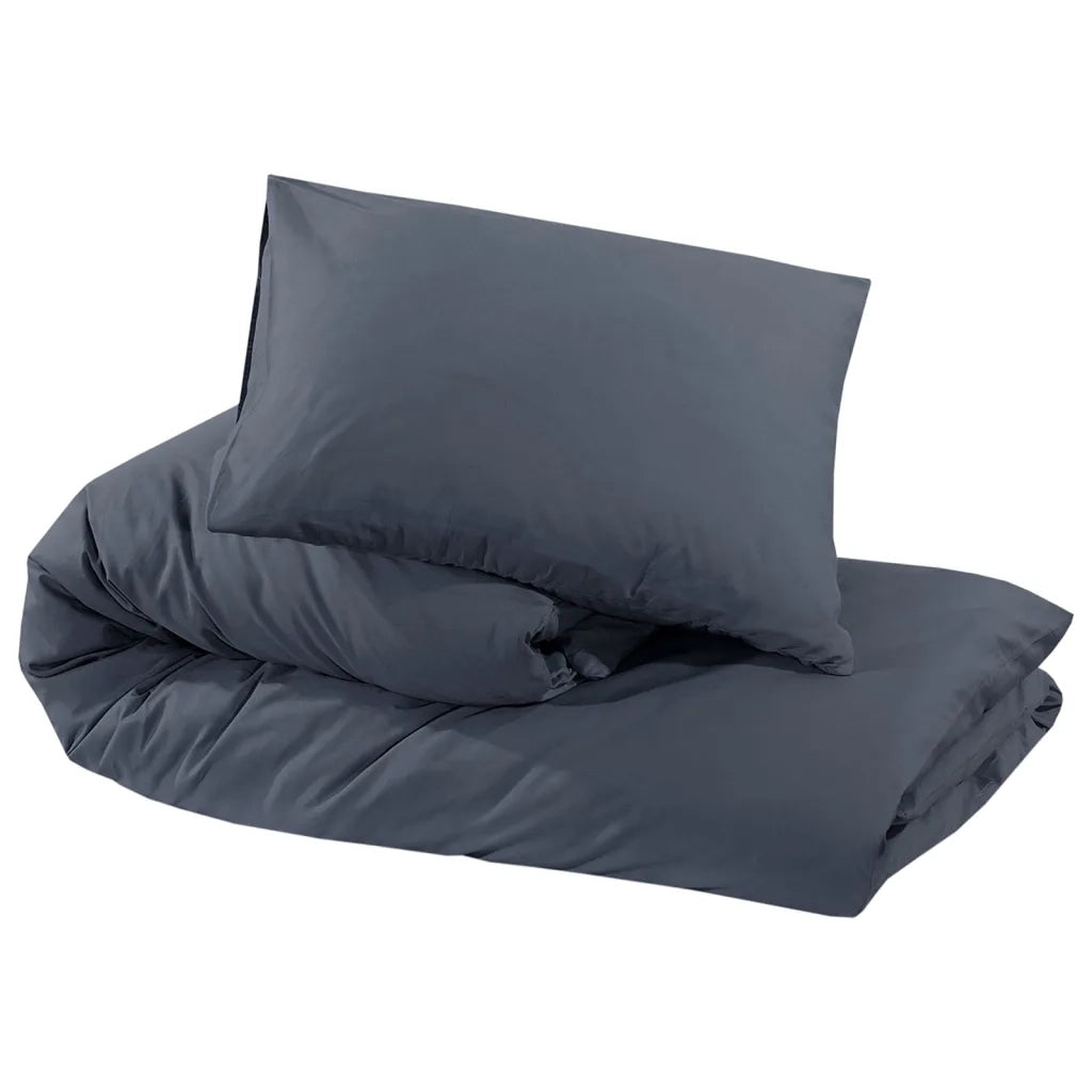 Set Copripiumino Antracite 155x220 cm in Cotone 136087