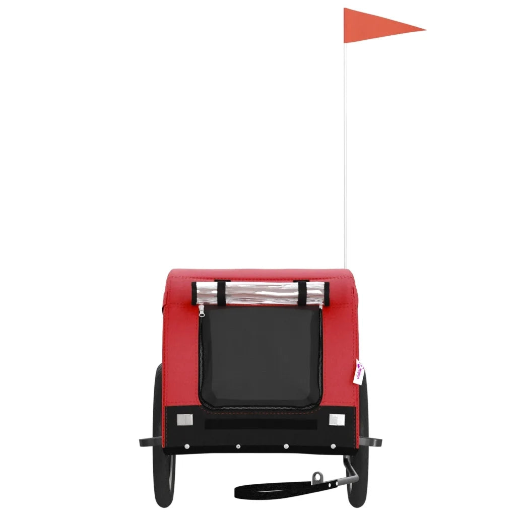 Rimorchio da Bici per Animali Rosso e Nero Oxford e Ferro 94006