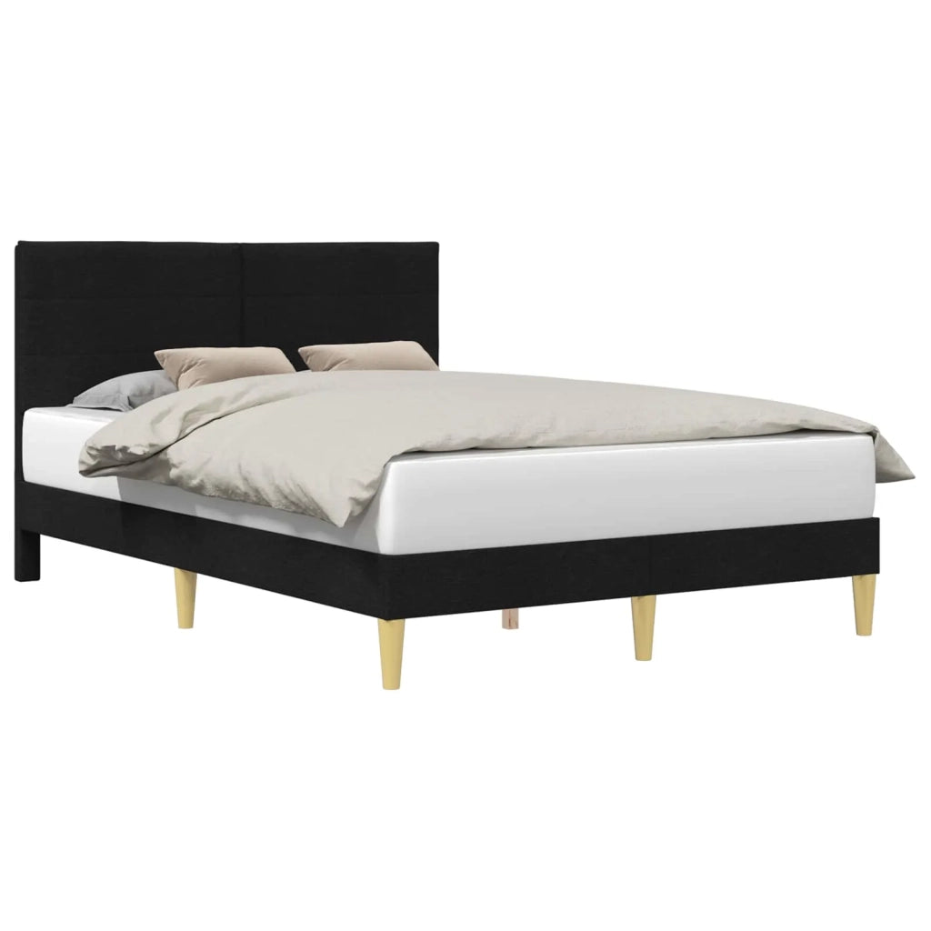 Struttura del letto con testiera-Giroletto Nero 160 x 200 cm Tessuto 396205