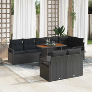Set Divano da Giardino con archiviazione 9 pcs Nero Poly Rattan 3358466
