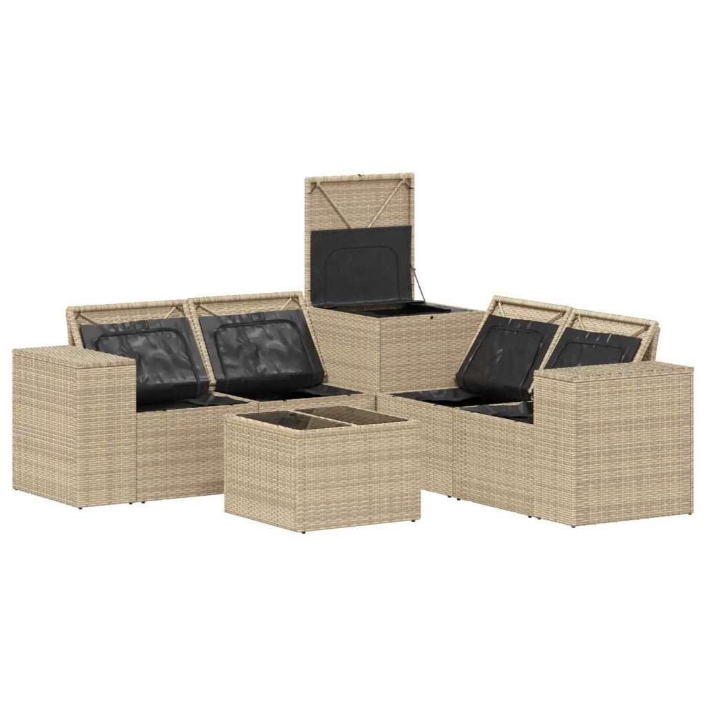 Set di divani 6 pz Beige e Grigio Chiaro 3447577