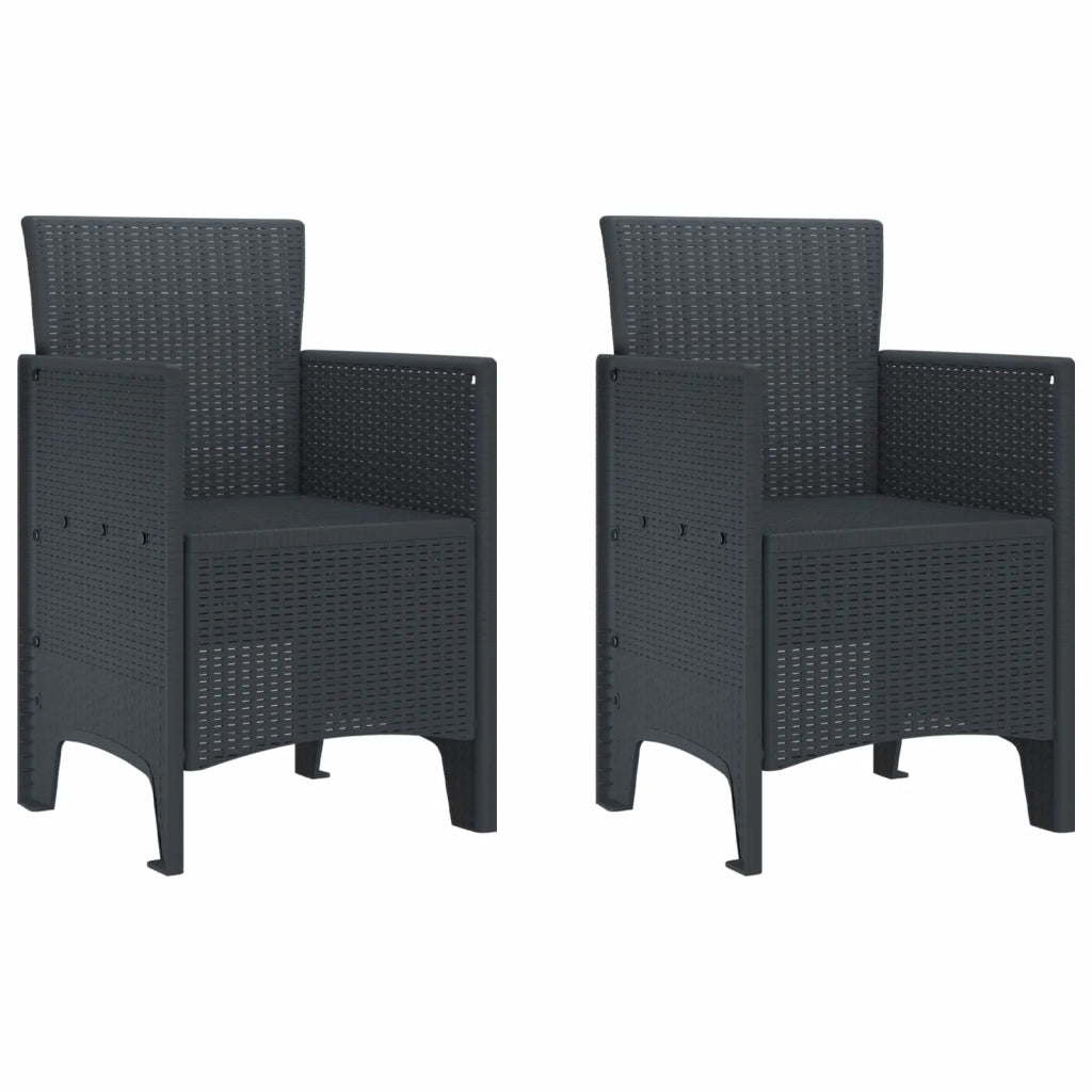 Sedia da Giardino 2 pcs Antracite 53 x 49 x 85 cm Polipropilene 847448