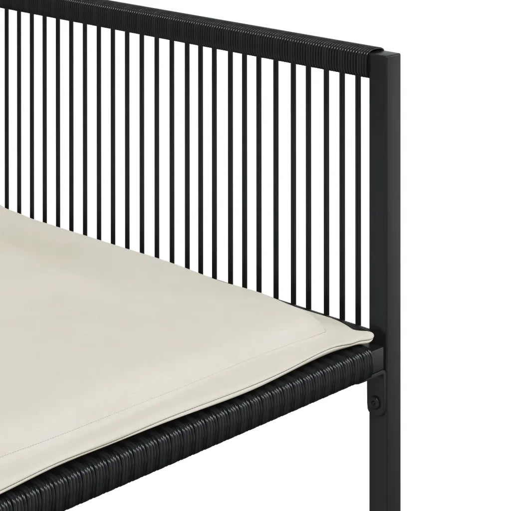 Set da Pranzo da Giardino 13pz con Cuscini Nero in Polyrattan 3295030