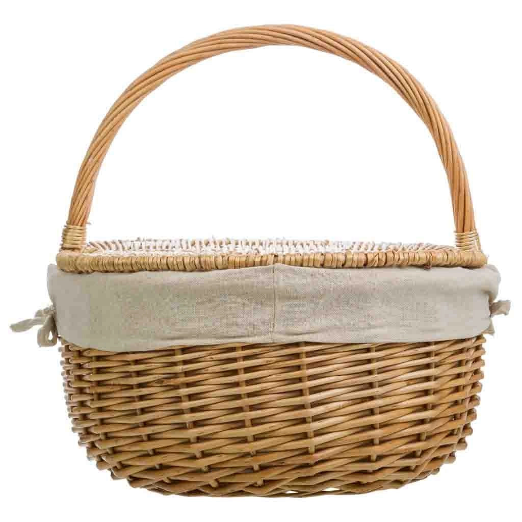 Cesto in vimini marrone foderato 48x37x17/40h