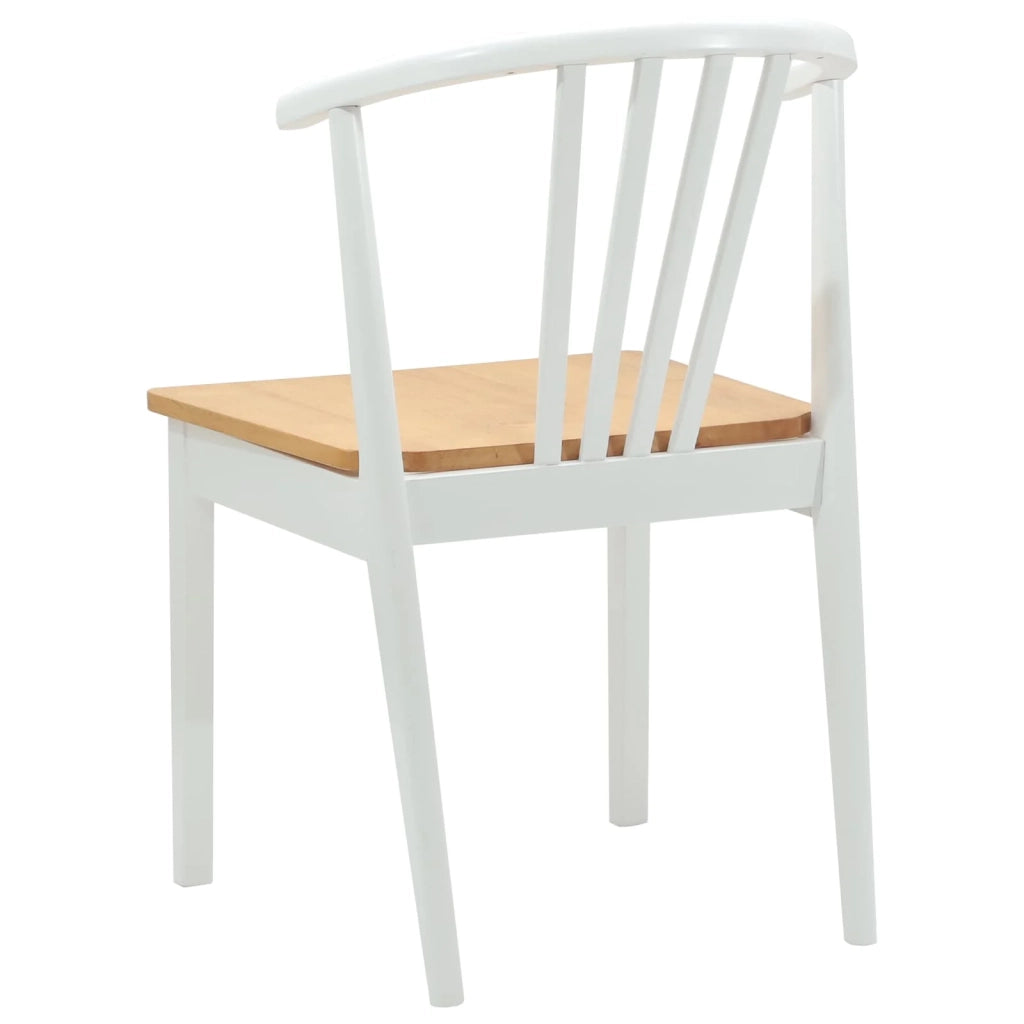 Sedia da pranzo 2 pcs bianco e naturale