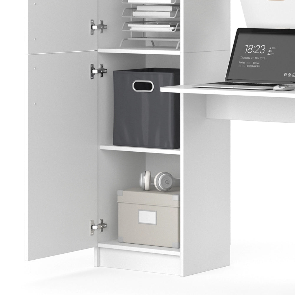 Vicco Scrivania con ripiani Bianco 122.9 x 52 cm