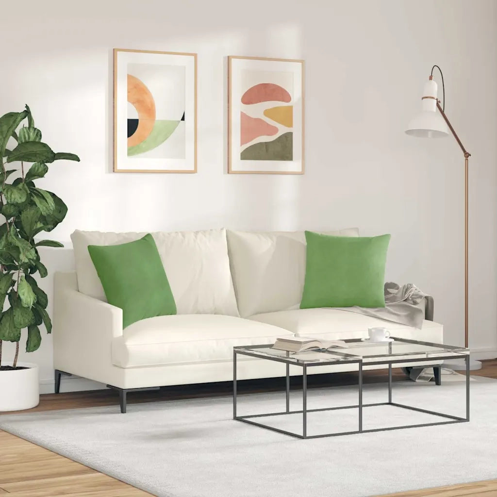 Cuscini da Divano 2 pz | Cuscini per sedie Verde chiaro 45 x 45 cm