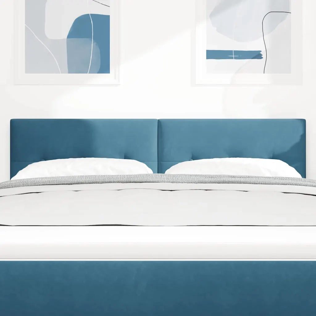 Testiera | Testata LED con strisce LED Blu 160 cm Velluto