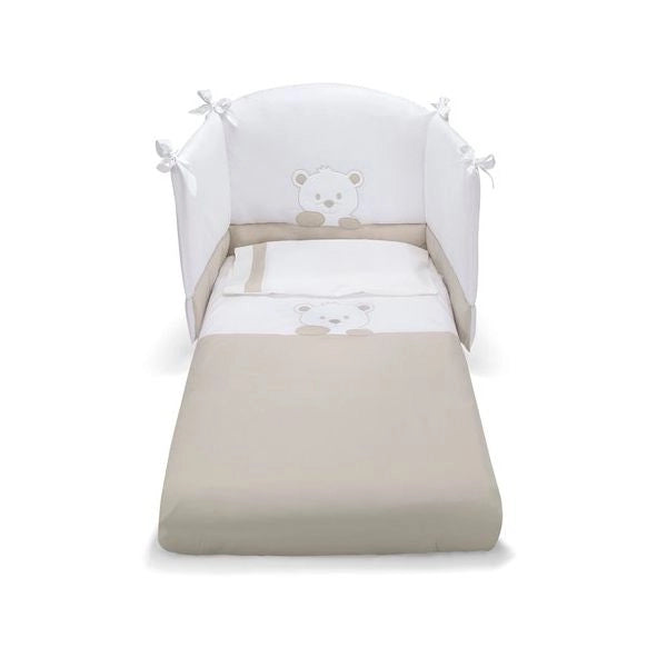 Piumone lettino pali 0687love love set 3 pz grigio