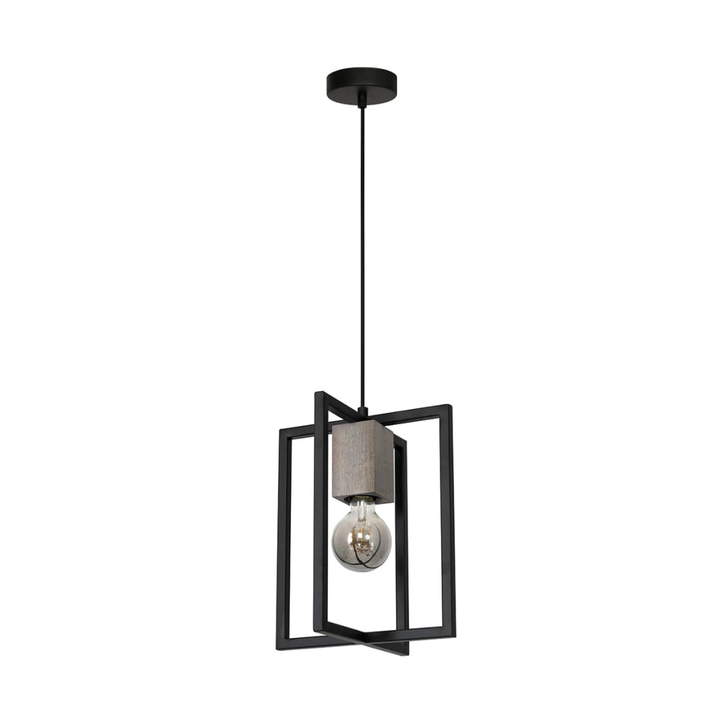 Lampada a sospensione Milagro Ralph E27 60W nera Ø25