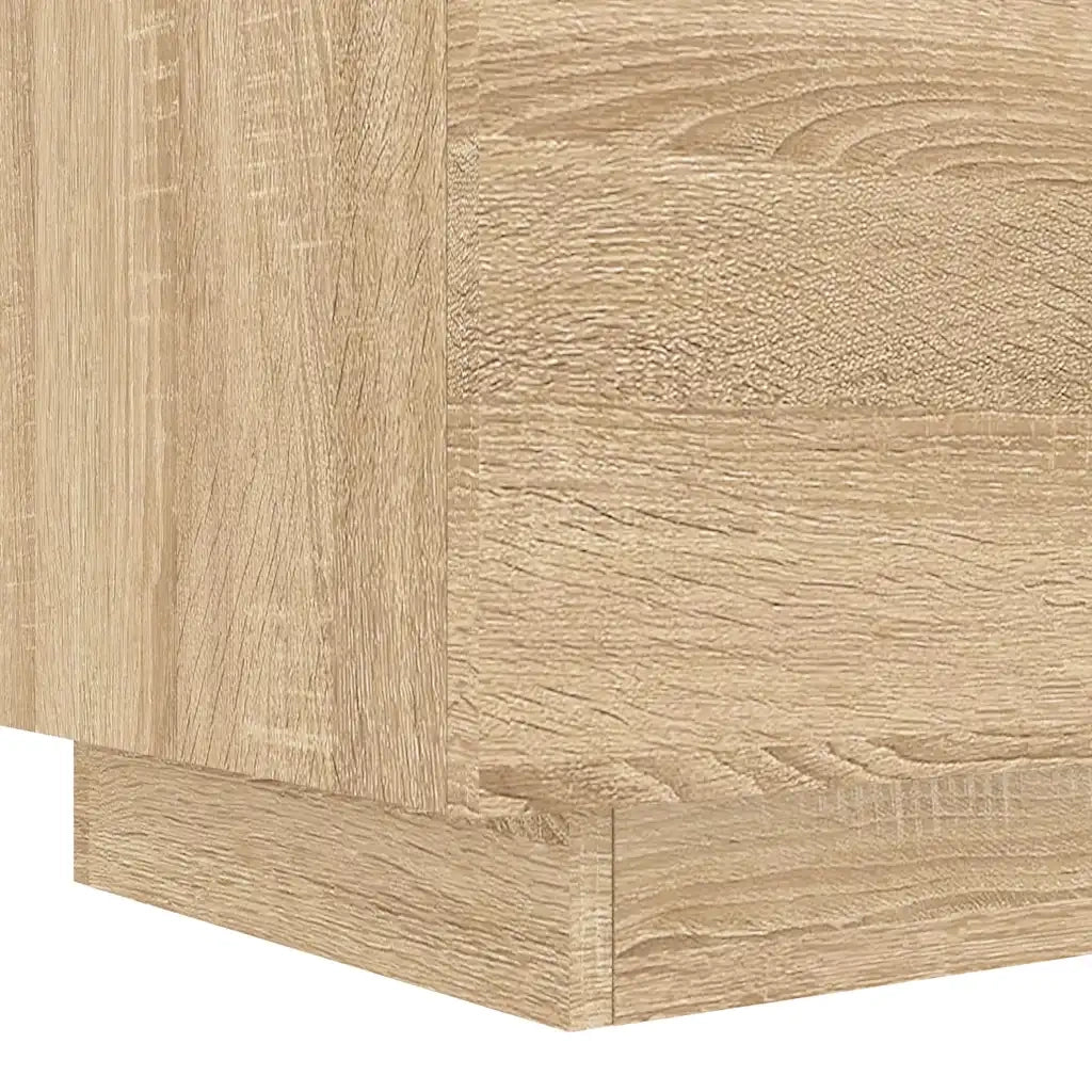 Comodino | Armadio da Notte | Mobiletto da notte con Luci LED Rovere Sonoma in Legno Multistrato
