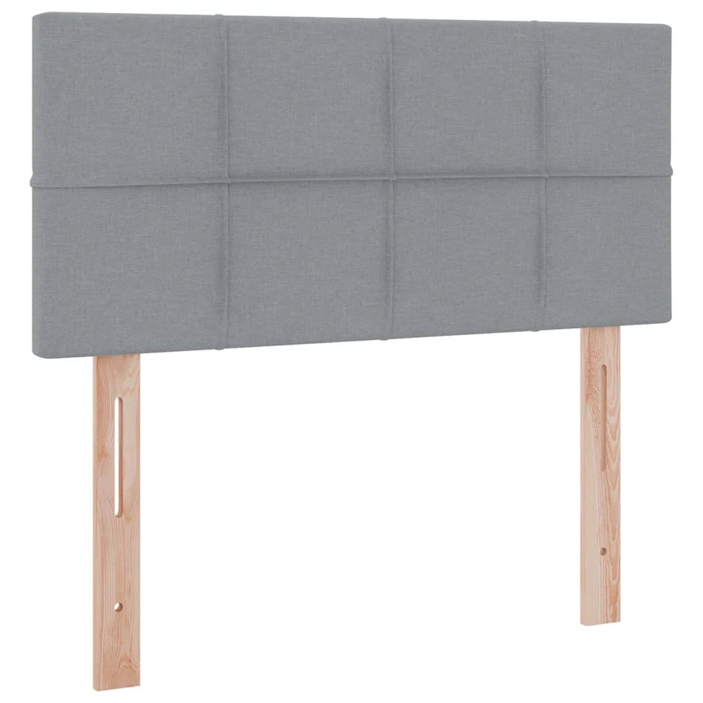 Letto con contenitore e LED Grigio chiaro 100 x 200 cm Tessuto 3371124