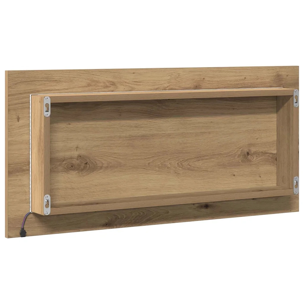 Specchio con luci a strisce a LED rovere artigianale 80 x 37 cm 863307