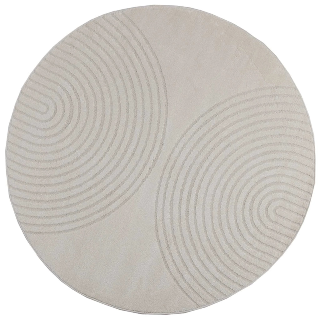 Tappeti per area Rotondo GALATI Crema Ø 160 CM Poliestere 42022802