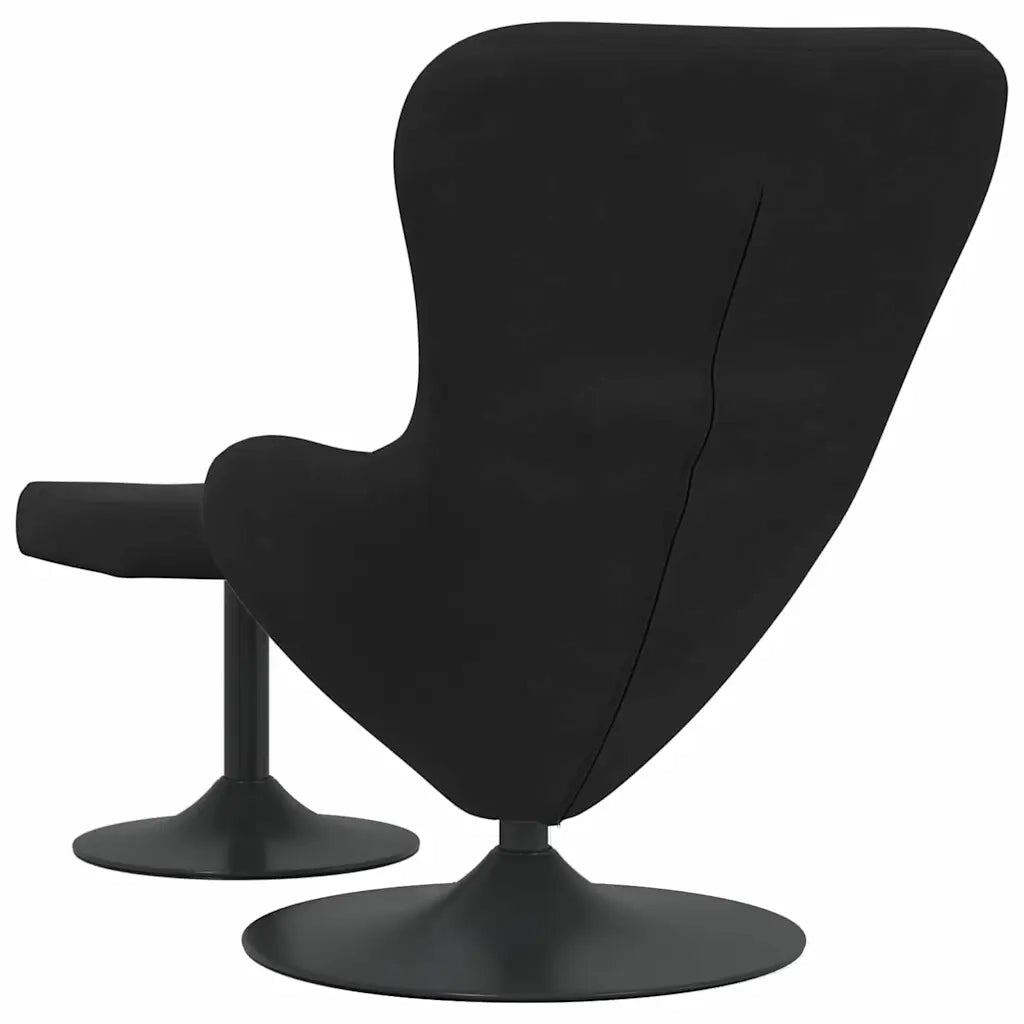 Sedia Egg con Pouf Nero Velluto 42002750