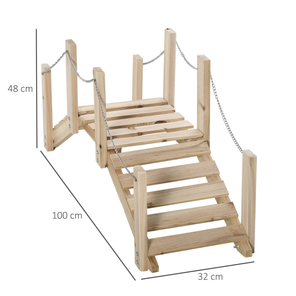 Ponticello da Giardino in Legno per Stagno ¨C Minimal ¨C 100x32x48 cm