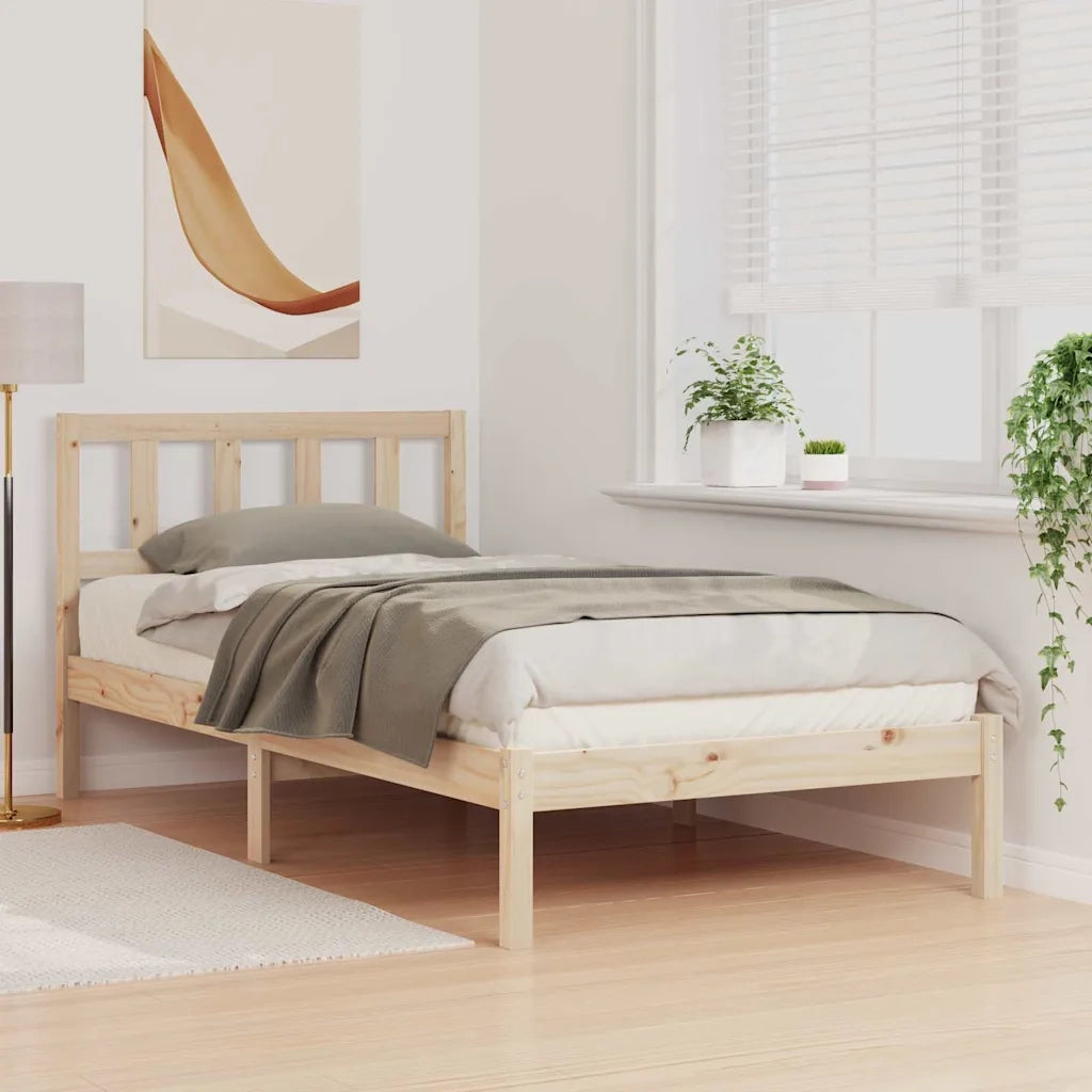 Letto singolo | Letto per adulti | Struttura del letto Marrone 75 x 190 cm Pino massello