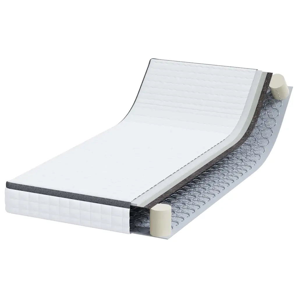 Materasso-Materasso per letto Bianco e Grigio 90 x 190 cm Molla Bonell
