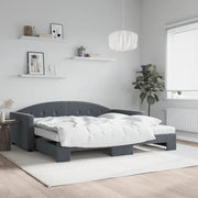 Divano Letto Estraibile Materassi Grigio Scuro 100x200 Velluto 3197333