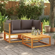 Divani da Giardino Angolari con Cuscini 2 pz in Legno di Acacia e Rattan 3278899