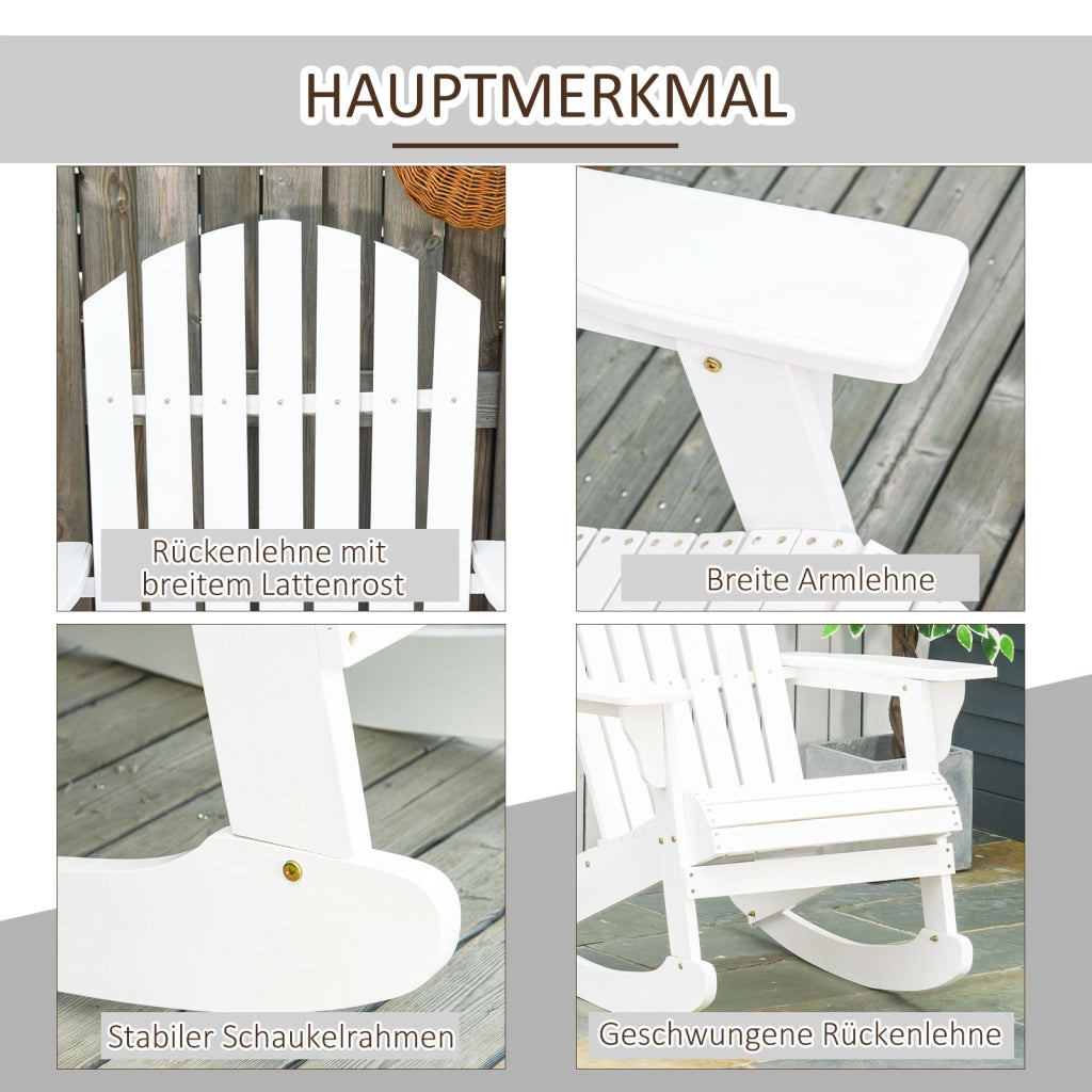 Poltrona dondolo da giardino ¨C Minimal ¨C Bianco 77x94x97 cm