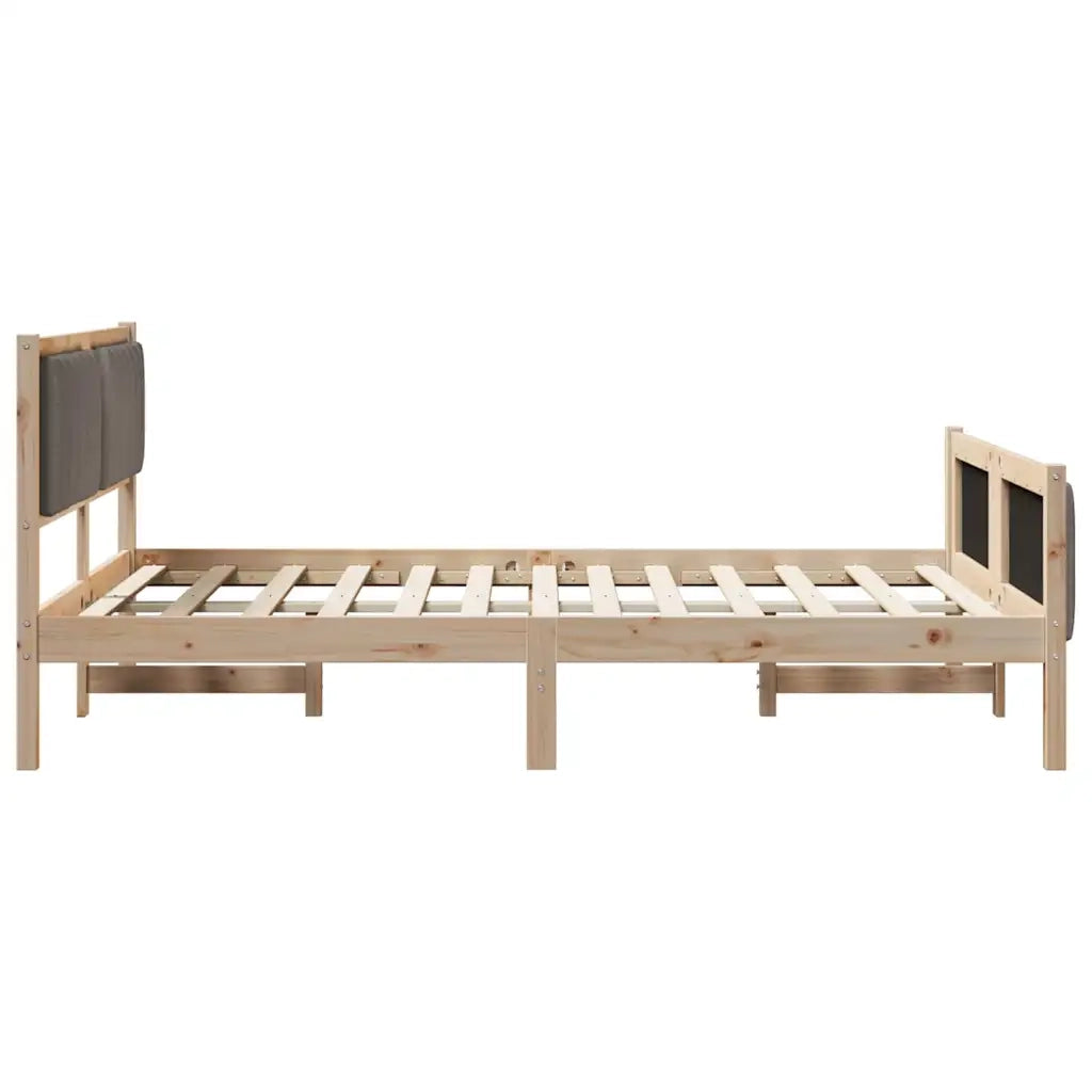 Struttura del Letto con testiera Marrone e taupe 140 x 200 cm