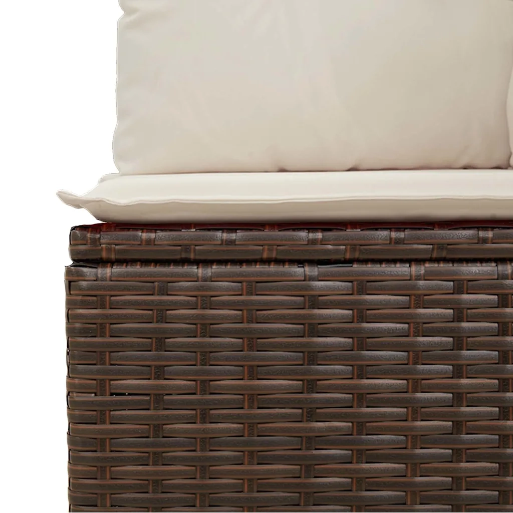 Panca Reclinabile da Giardino con Cuscini Marrone in Polyrattan 368965