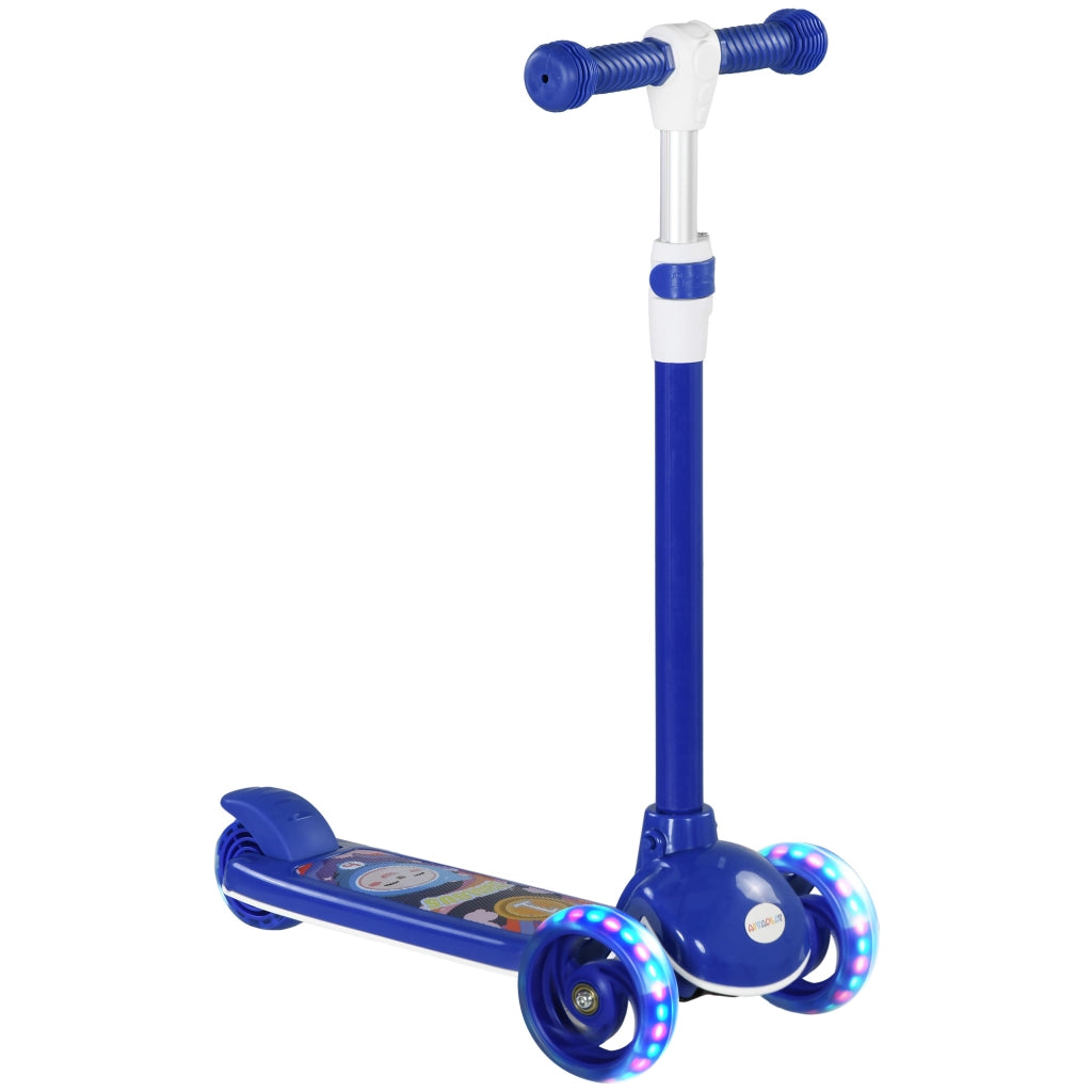 Pattinino Bambini con 3 Ruote e Luci LED ¨C Minimal ¨C 52x29x63-76 cm Blu