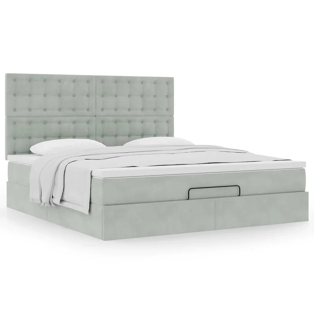 Struttura Letto Pouf con Materassi 180x200 cm Velluto 3313631